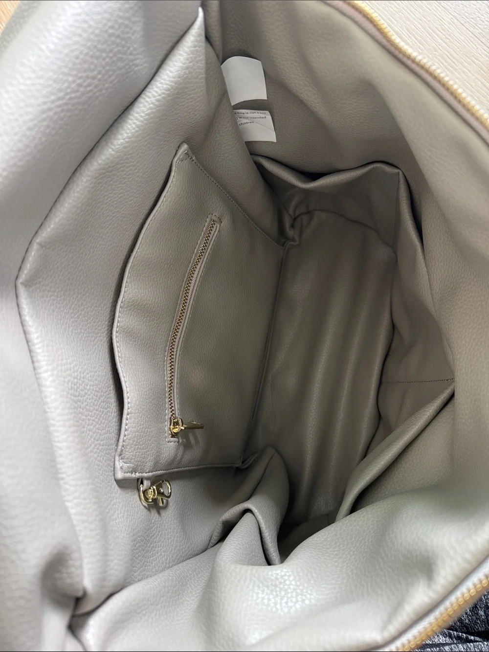 Fawn Design Cream Convertible Diaper Backpack with Gold Hardware